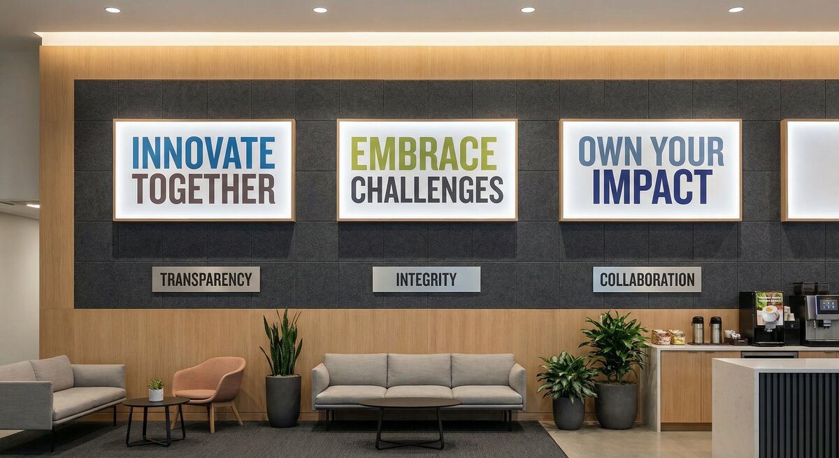 Company values display